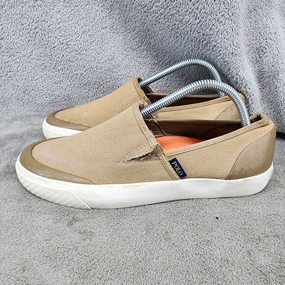Polo Other - Polo Shoes Mens Size 10 Tan Canvas Slip On Sneakers *Read*